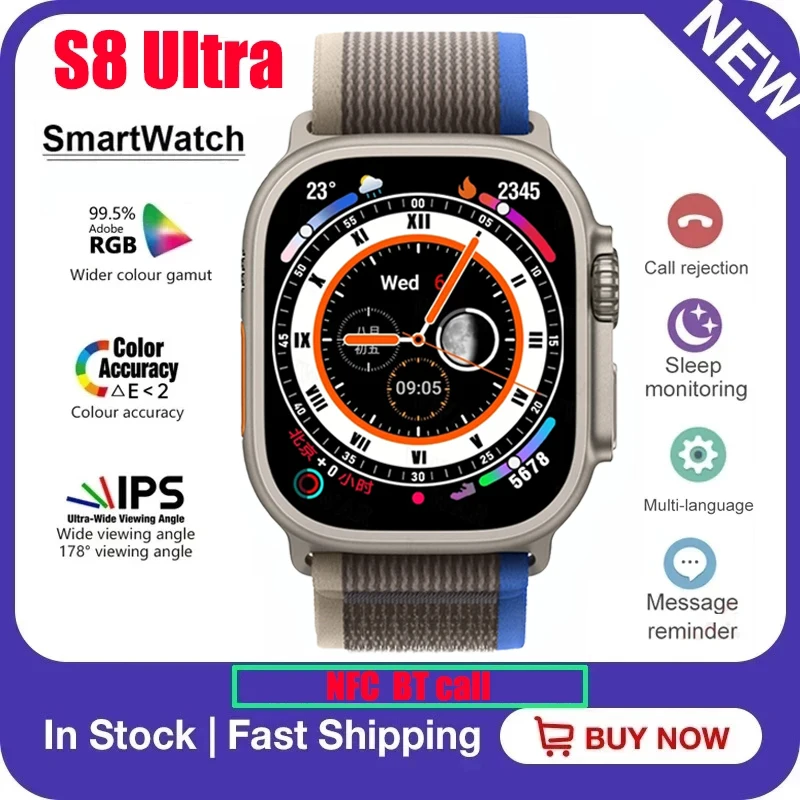 

Смарт-часы S8 Ultra Max для мужчин и женщин, оригинальные Смарт-часы для фитнеса, 1:1, Iwo Series 8, BT, для IPhone, телефонов на Android, 2023