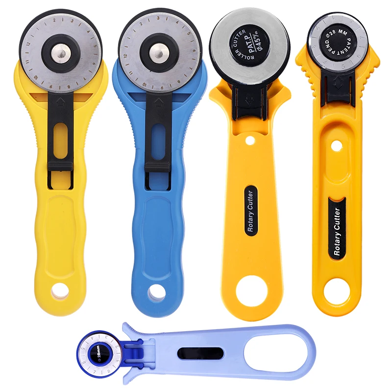 

RORGETO 28/45mm Round Rotary Cutting Knife and Wordless Blades Leather Craft Stitching Roller Round Knife Cloth Cutting Knife