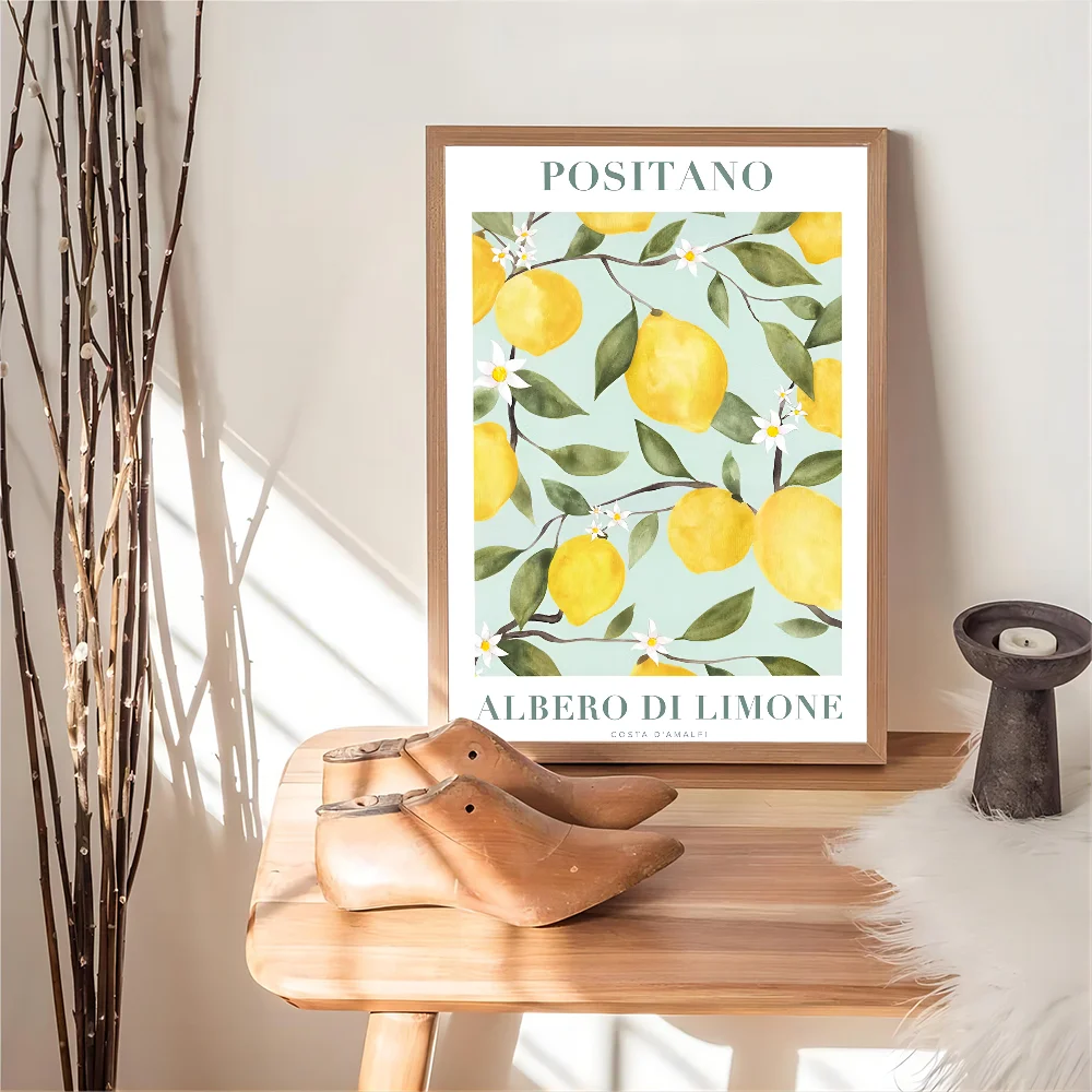 Positano Lemon Art самоклеящийся художественный постер водостойкая бумажная наклейка