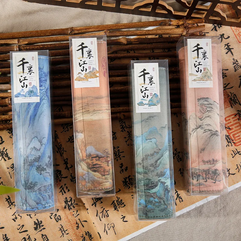 

Сумка для ручек Mu Dye тысяча миль рек и гор, серия рисунков в старинном стиле, коробка для канцелярских принадлежностей для учащихся младшей и старшей школы