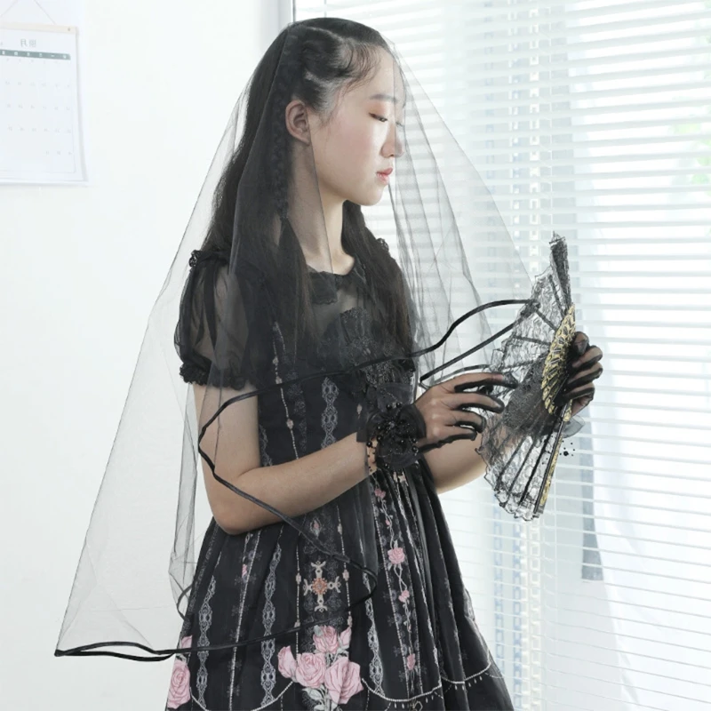 634D 1 яруса свадебная фата без гребня с ленточными краями прозрачная Тюлевая Фата