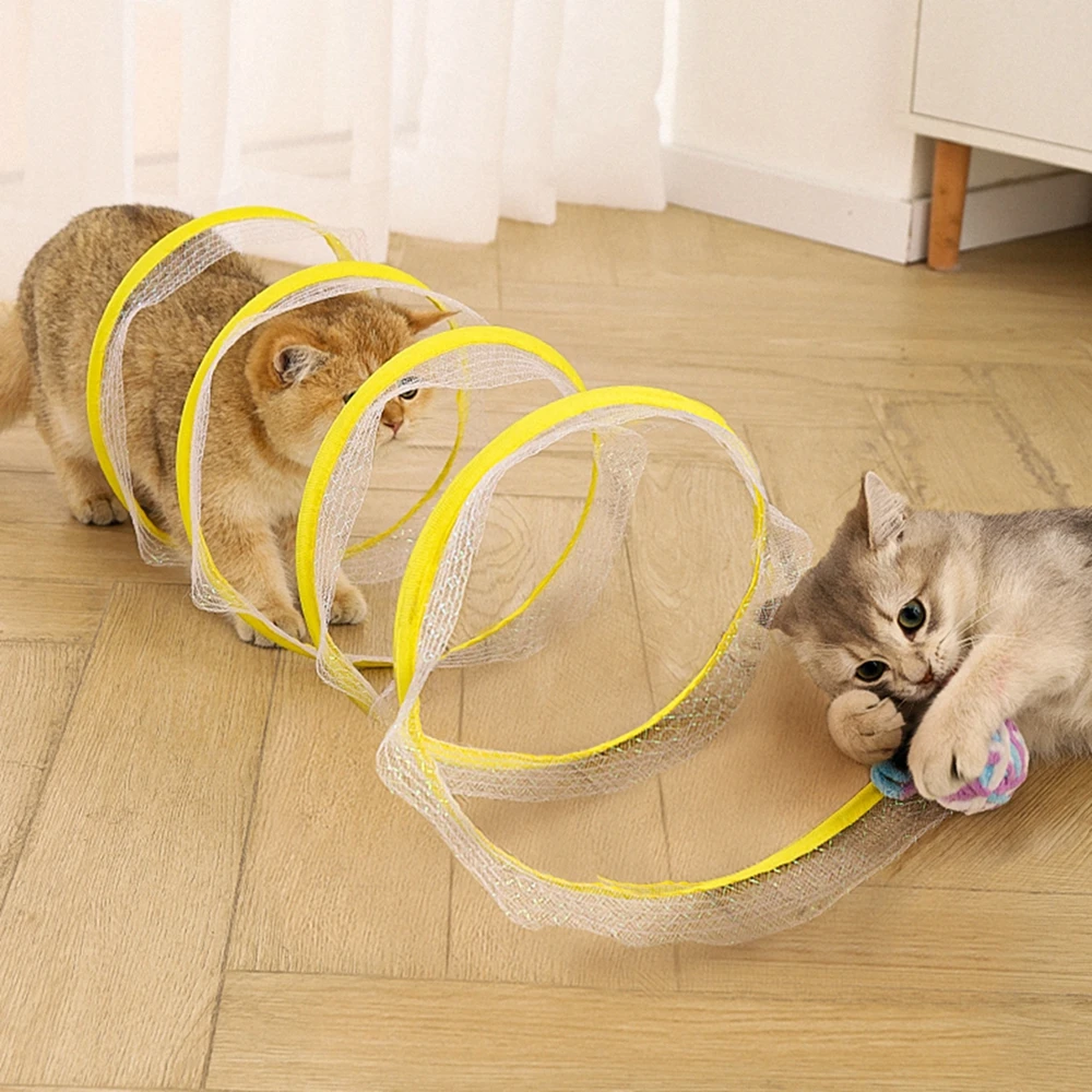 Spiral tunnel Safe and odorless Free shuttle play Cat Tunnel Toy Funny Foldable storage Interactive Cat Toys