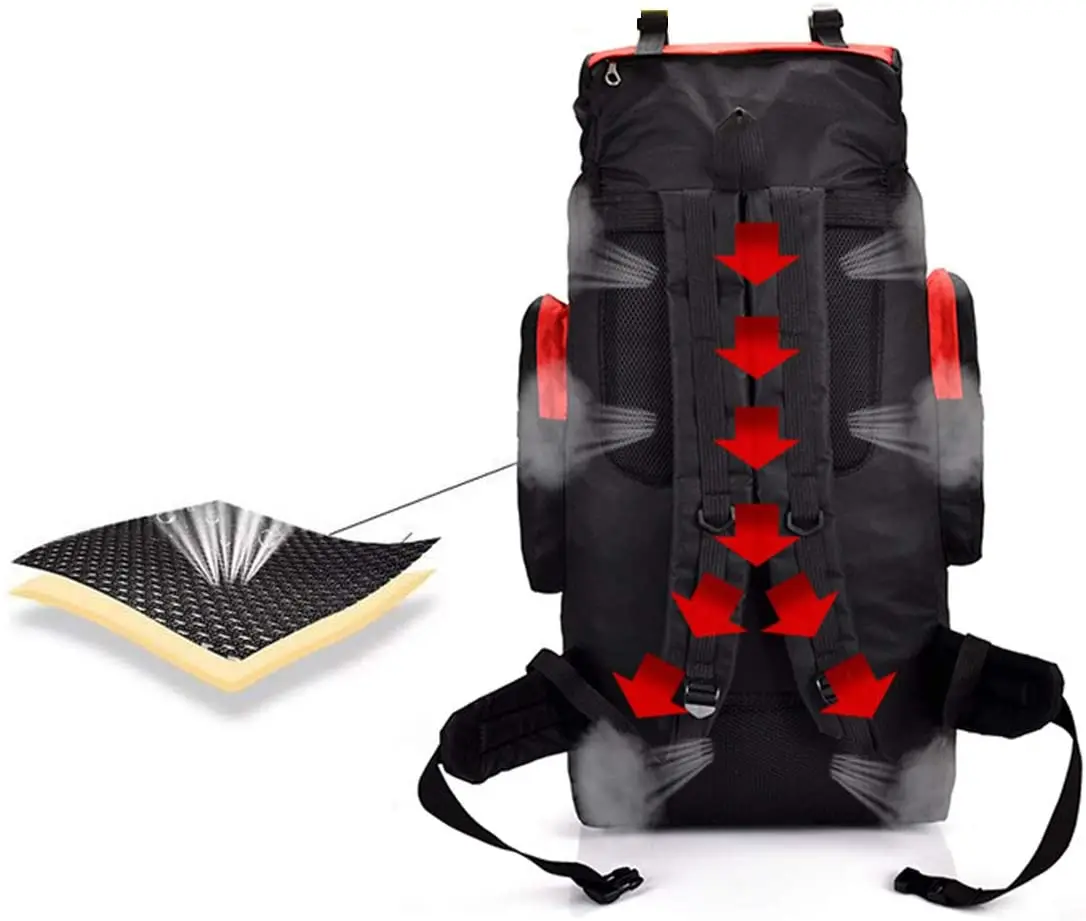 Kixnor 90L+10L Hiking Backpack Men Women for Travel Mountaineering Climbing Camping Trekking Waterproof Daypack (Orange)