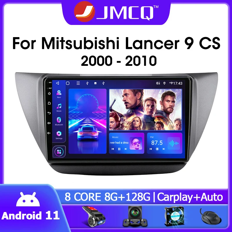 

JMCQ 2 Din 4G+WIFI Android 11.0 Car Radio Multimedia Video Player For Mitsubishi Lancer 9 CS 2000 - 2010 Navigation GPS Carplay