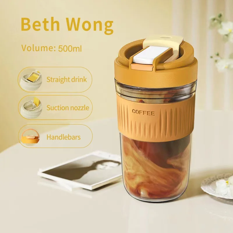 

Big Mouth Cup Design Water Cups Large Capacity Three-sided Anti-slip Design Double Drinking Cup Sealing And Leakage Prevention
