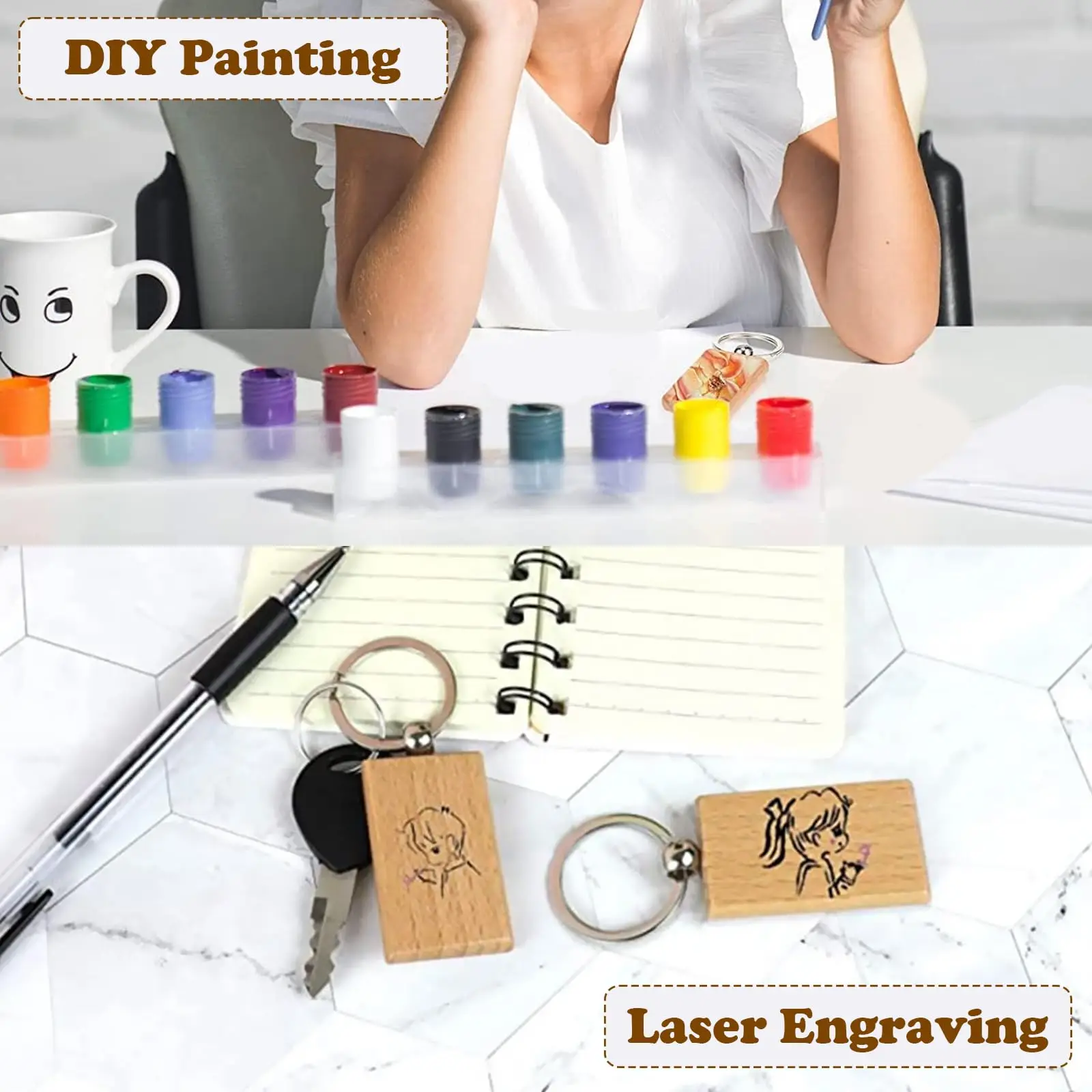 100шт незавершенный деревянный брелок заготовки