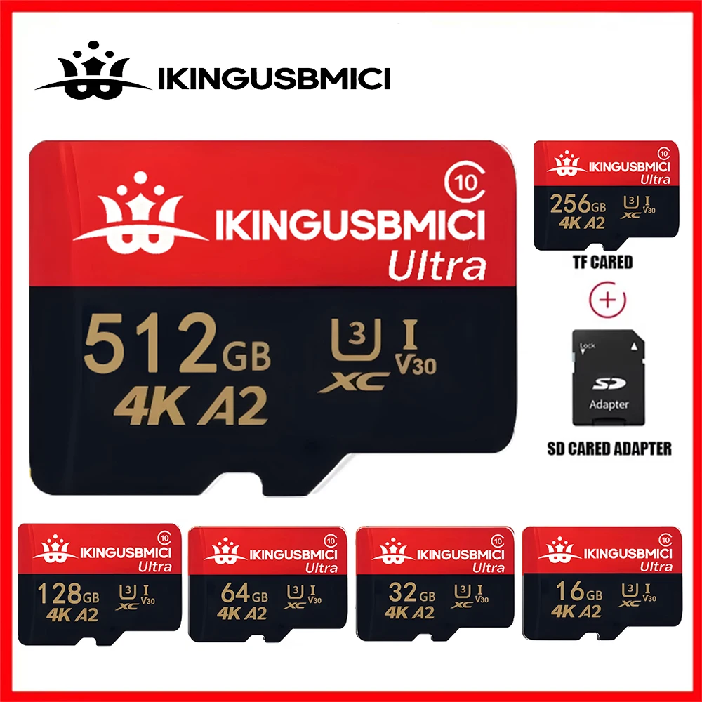 Фото Карта памяти Netac microSD 512 ГБ, 256 ГБ, 64 ГБ, 32 ГБ, U3, FAT32, exFAT, microSDXC с адаптером P500 №1