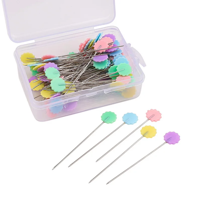 

50 шт./корт. Прямые булавки для пуговиц, булавки с цветочной головкой для шитья, булавки для квилтинга «сделай сам», швейная булавка для одежд...