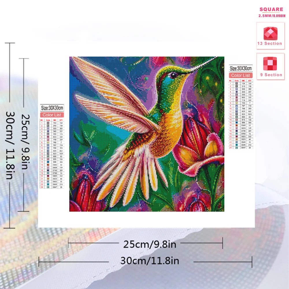 Huacan алмазная живопись Humming Bird ручной работы подарок набор для рукоделия