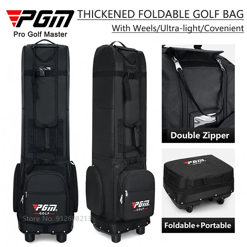 PGM Women Men Golf Aviation Bag Thickened Golf Air Pack Foldable Travelling Storage Bags High Capacity Portable Bag with Wheel