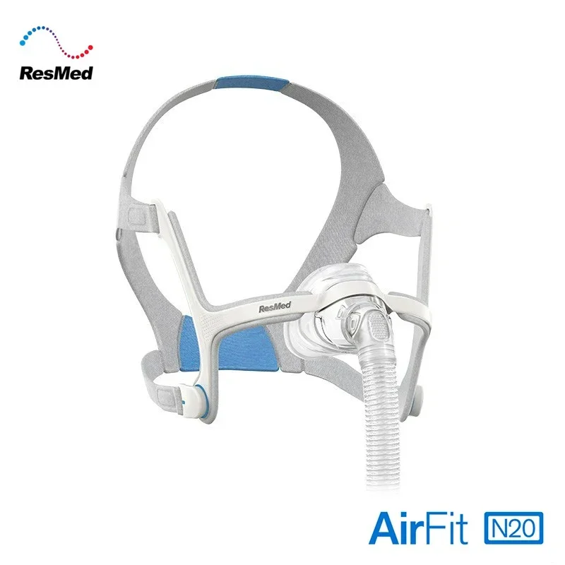 Фото Маска для сна Resmed Airfit F20, полнолицевая, с фиксатором для головы, включая оголовье и раму. №5