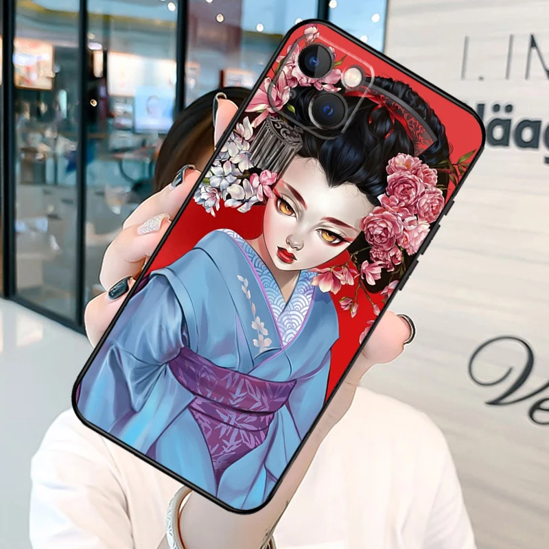 Японский традиционный чехол Geisha для телефона iPhone 13 12 11 Pro Max 8 6 7 Plus SE 2020 XR X XS MAX