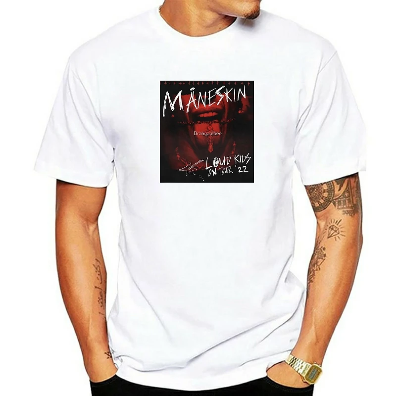 

Maneskin Louds Kids Gets Louder Tour Graphic T-shirt Vintage Oversized Short Sleeve T-shirts Hip Hop Streetwear Unisex