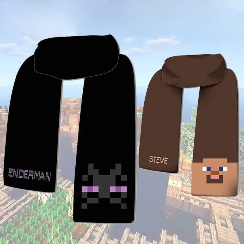 Minecraft Creeper полиэстеровый шарф с персонажем аниме супер мягкий осенне-зимний