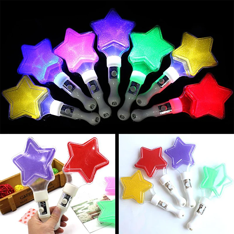

1PC Star Heart Shape LED Glow Stick Love Luminous Concert Cheering Tube Battery Powered Wedding Party Light Stick Toys