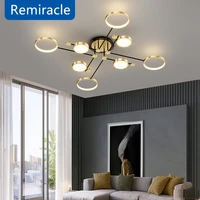 modern led chandelier lighting for living room bedroom new lamp gold frame aluminum dropshipping indoor fixture light lustres