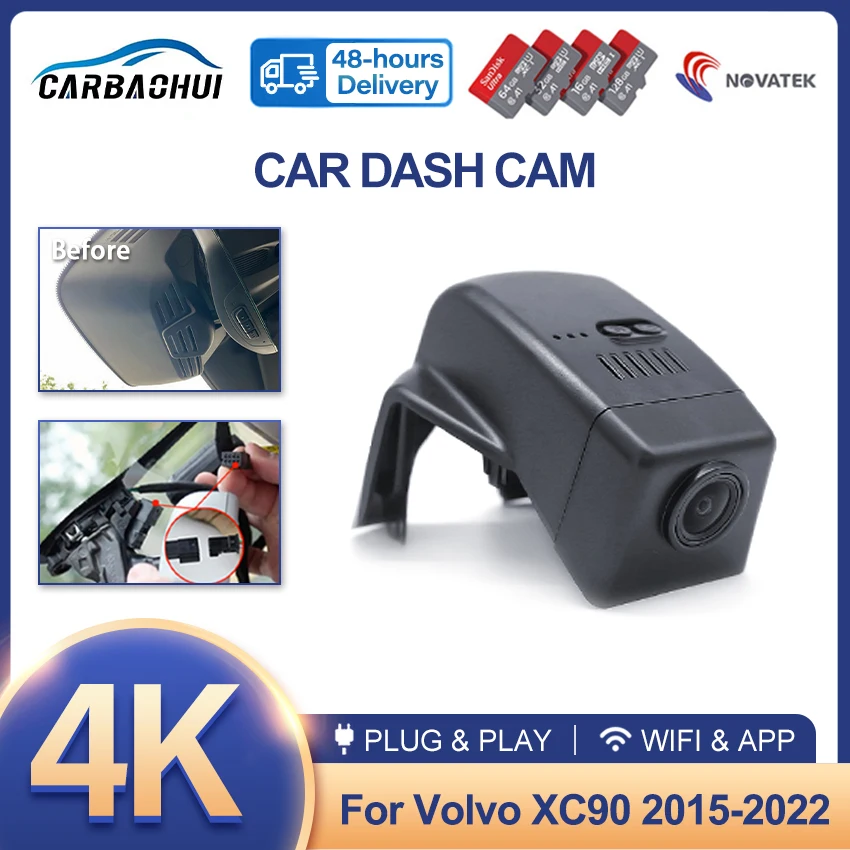 4K 2160P Easy to install Car Video Recorder Dash Cam Camera For Volvo XC90 2013-2021 2022 HD Night Vision high quality DashCam