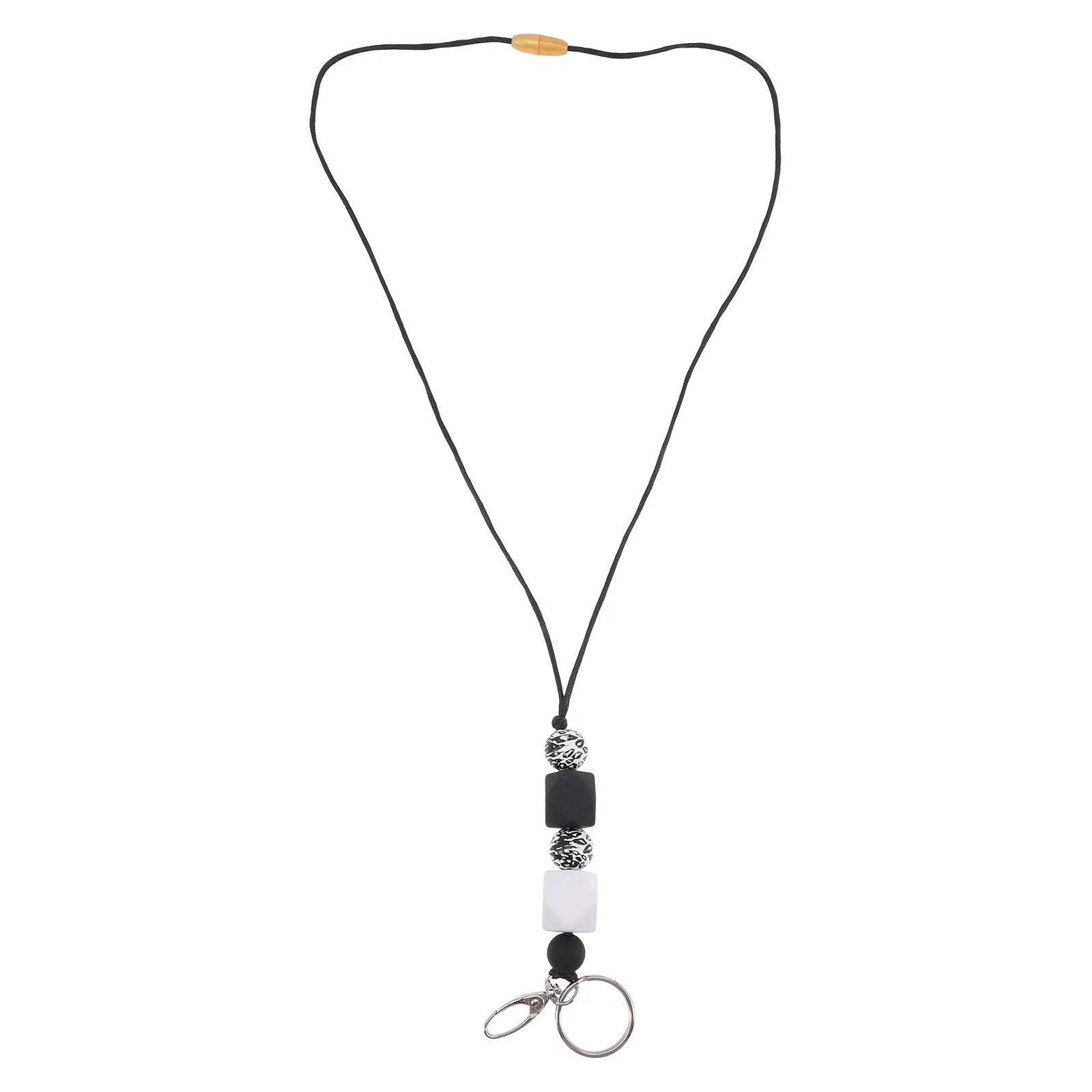 

Badge Lanyard Necklace Id Holder Beaded Retractable Lanyards Bead Keychain Reel Necklaces Badges Keys Work Cellphone Neck Strap