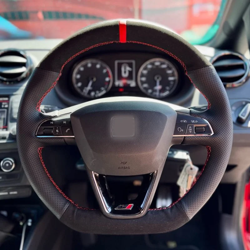 

Car Steering Wheel Braid Cover Anti-Slip Suede Fit For Seat Leon Cupra R Leon ST Cupra Leon ST Cupra Ateca Cupra Ateca FR
