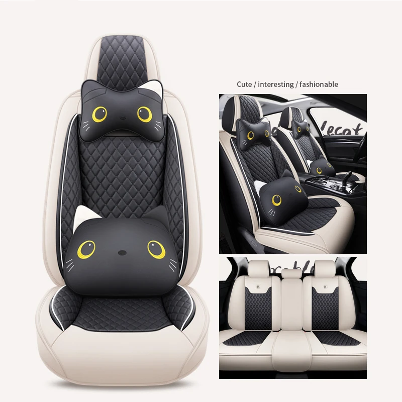 Seat Covers Car Seat Covers cartoon style There are headrest and embrace pillow matching design