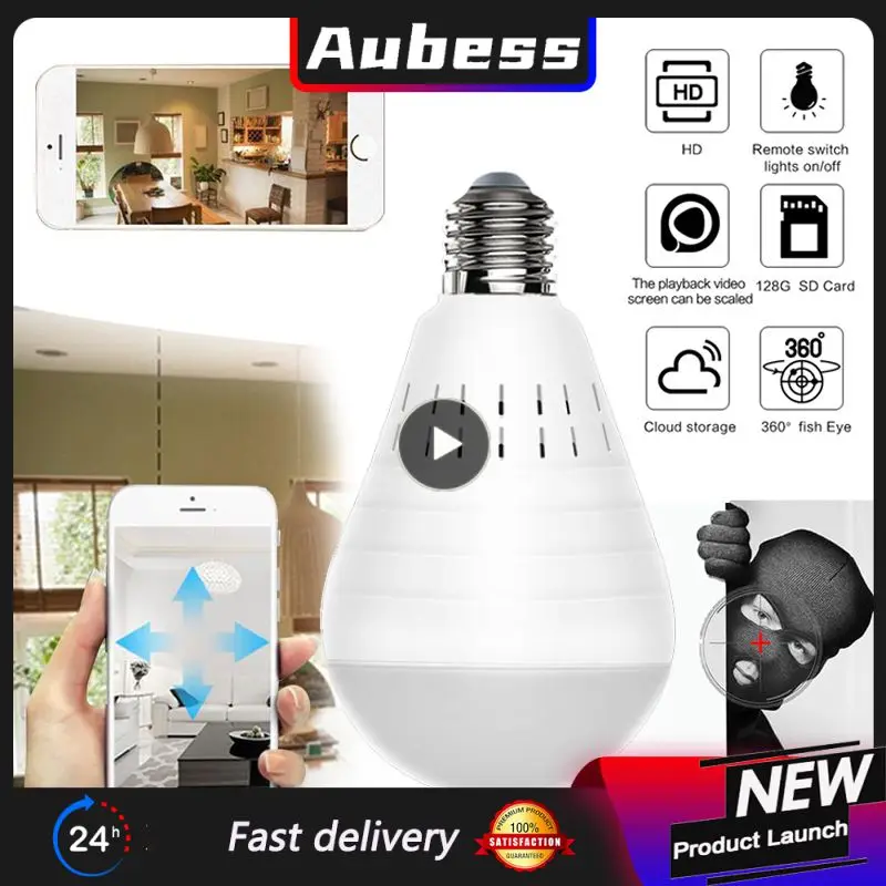 1PCS Panoramic Bulb Light Camera 960P Full HD 2mp 360 Degree Fisheye Wi-fi Wireless LED Light Lamp IP P2P E27 Dome Security Cam