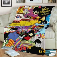 beatle yellow submarine band 3d print plush blanket throw on sofa home decor soft warmth washable nap blanket dropshipping