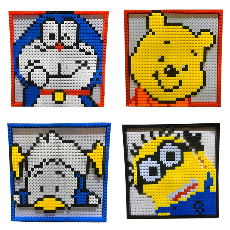 

Small Building Block Wall Kindergarten Wall-mounted Ball Pattern Jingle Cat Winnie Pooh Children's Early Education Assembled toy