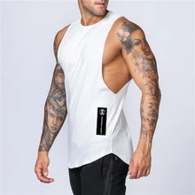 Cotton Workout Gym Tank Top Mens Muscle Sleeveless Sportswear Shirt Stringer Fashion Clothing Bodybuilding Singlets Fitness Vest