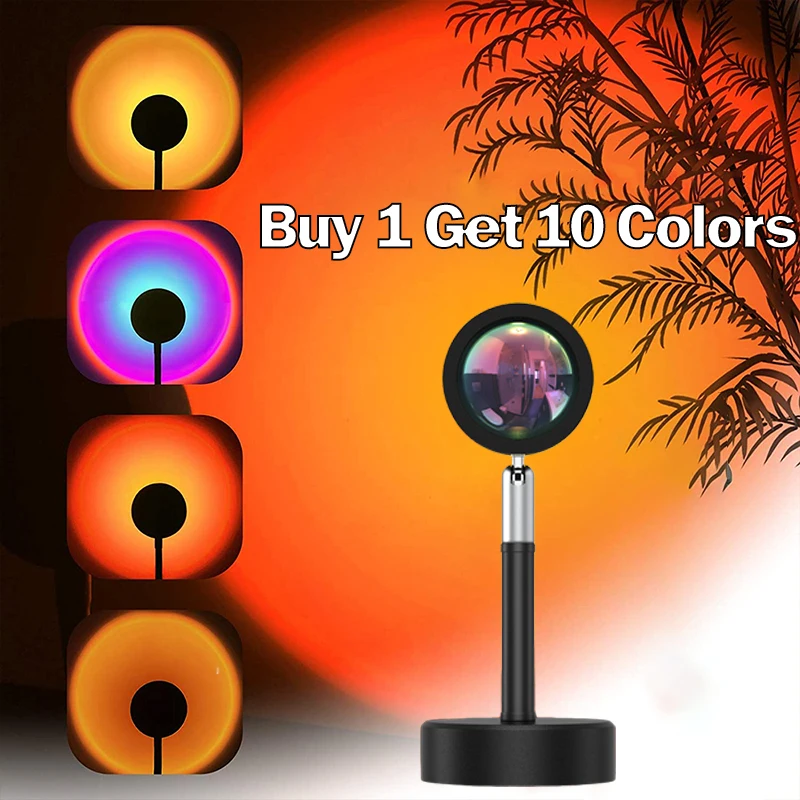 

USB Sunset Lamp Sunset Projector Mood Light Living Room Bedroom Night Light Room Decor Bar Atmosphere Photography Background