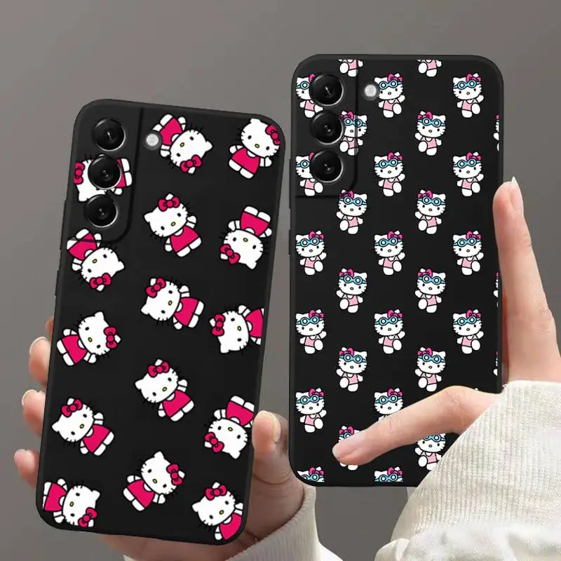 

Anime hello kitty Phone Case for Samsung Galaxy S22 S21 Ultra S20 FE S9 Plus S10 5G lite 2020 Silicone Funda Cover