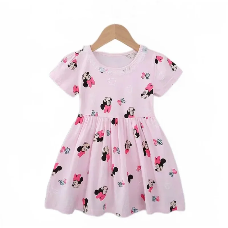 Платье принцессы для девочек 1-6 лет летние платья с коротким рукавом и мультяшным