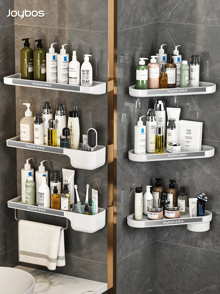 

Bathroom Shower Shelf No Drill Wall-mounted Corner Shelf Organizer Luxury Plastic Bathroom Shower Holder Bathroom Organizer