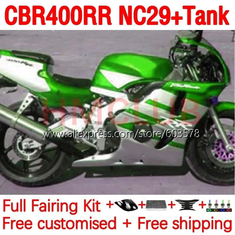 

+ Бак CBR400RR для HONDA NC29 CBR400 400 RR 400RR 94 95 96 97 98 99 1994 1995 1996 1997 1998 1999 обтекатель 198No.149 зеленый в наличии