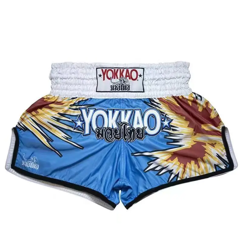 Фото Yokkao шорты для тайского бокса, мужские и женские шорты Sanda Fighting, профессиональные тренировочные боксерские детские боевые спортивные штаны №5