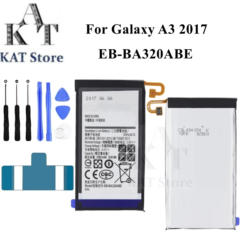 

Аккумулятор для телефона EB-BA320ABE 2350 мАч для Samsung Galaxy A3 2017 Edition A320 SM-A320F/Y A320FL A320F/DS, запасные части для замены