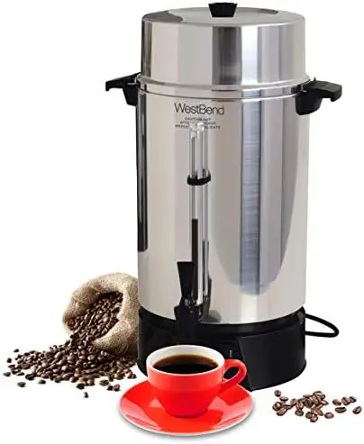 

33600 Coffee Urn Commercial Highly-Polished Aluminum NSF Approved Features Automatic Temperature Control Large Capacity with Fas
