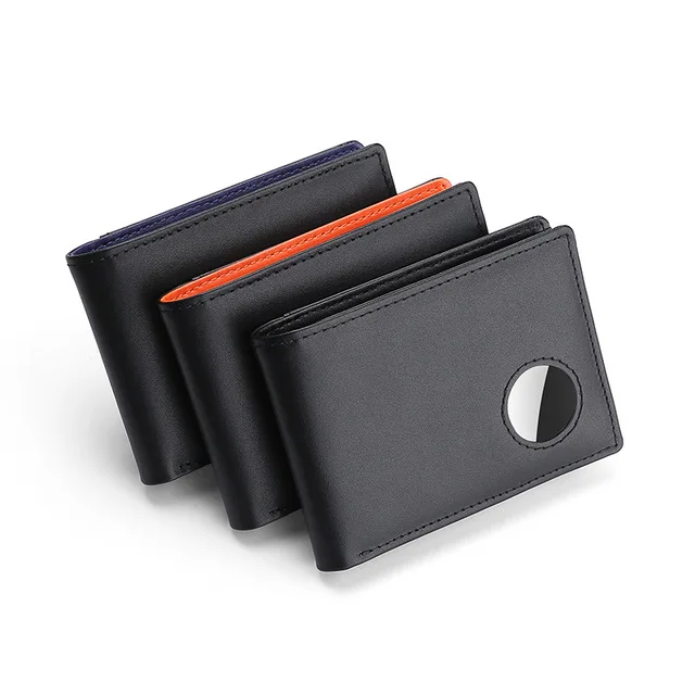 RFID Blocking Men's Credit Card Holder Genuine Leather Wallet for Men Money Clip Minimalism Airtag Wallet Card Holder 2