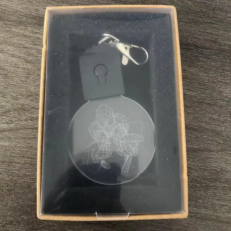 62KE Высокая прозрачность Акриловая кулона для ключей с светодиодным светом