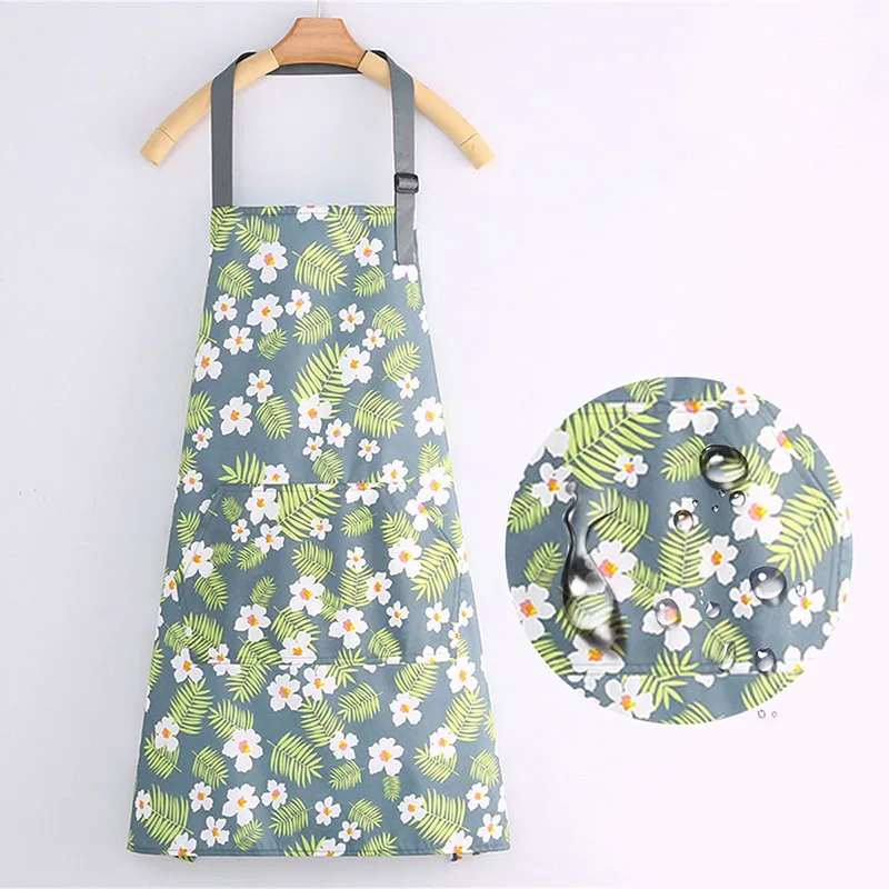 

1Pcs Korea Style Halter Design Cleaning Supplies Kitchen Aprons Flower Pattern Multipurpose Dustproof for Household