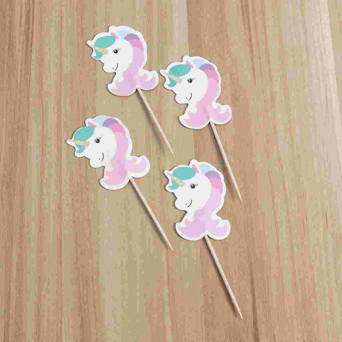 

24pcs Kids Birthday Party Rainbow Pick Cake Decoration