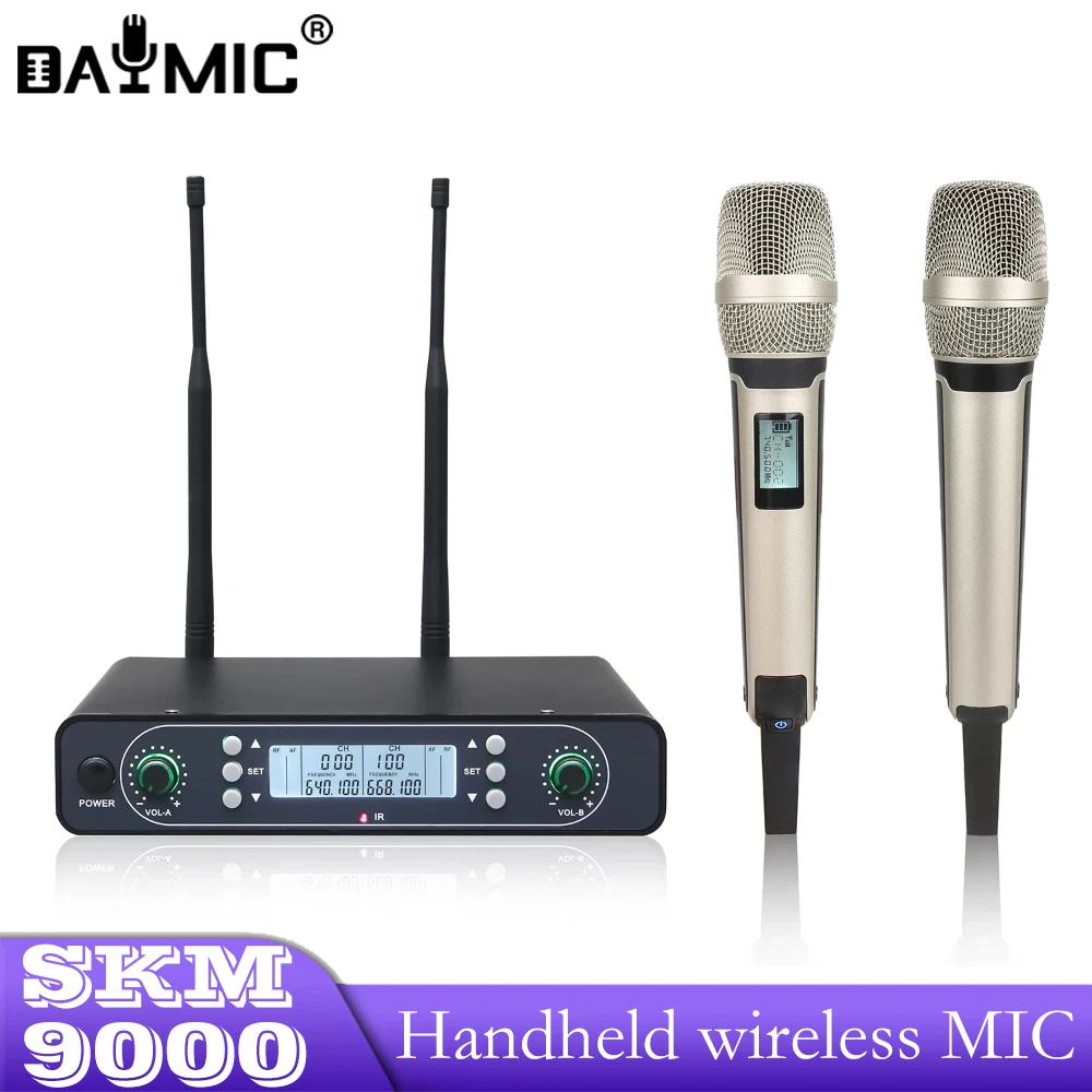 

AOSHEN SKM9000 Wireless Microphone Stage Performance KTV UHF Microphone Sem Fio Profissional With Clear Sound