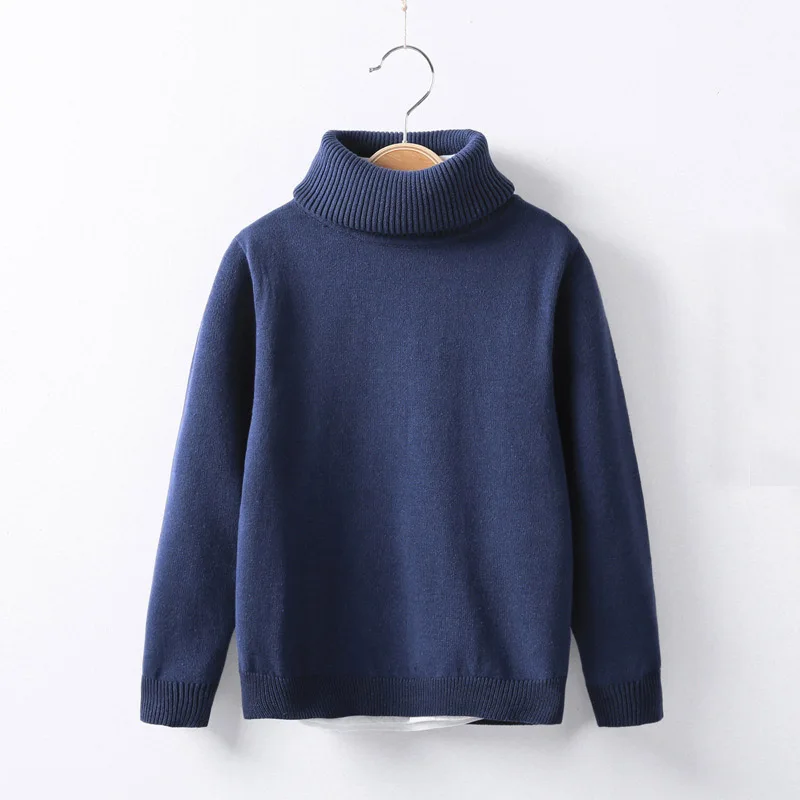 

2-12T Toddler Kid Boy Girl Clothes Autumn Winter Warm Pullover Top Long Sleeve Turtleneck Knitted Sweater Casual Plain Knitwear