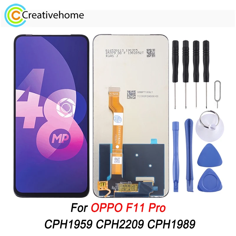 

Высококачественный ЖК-экран и дигитайзер в сборе с/без рамки для OPPO F11 Pro CPH1959 CPH2209 CPH1989