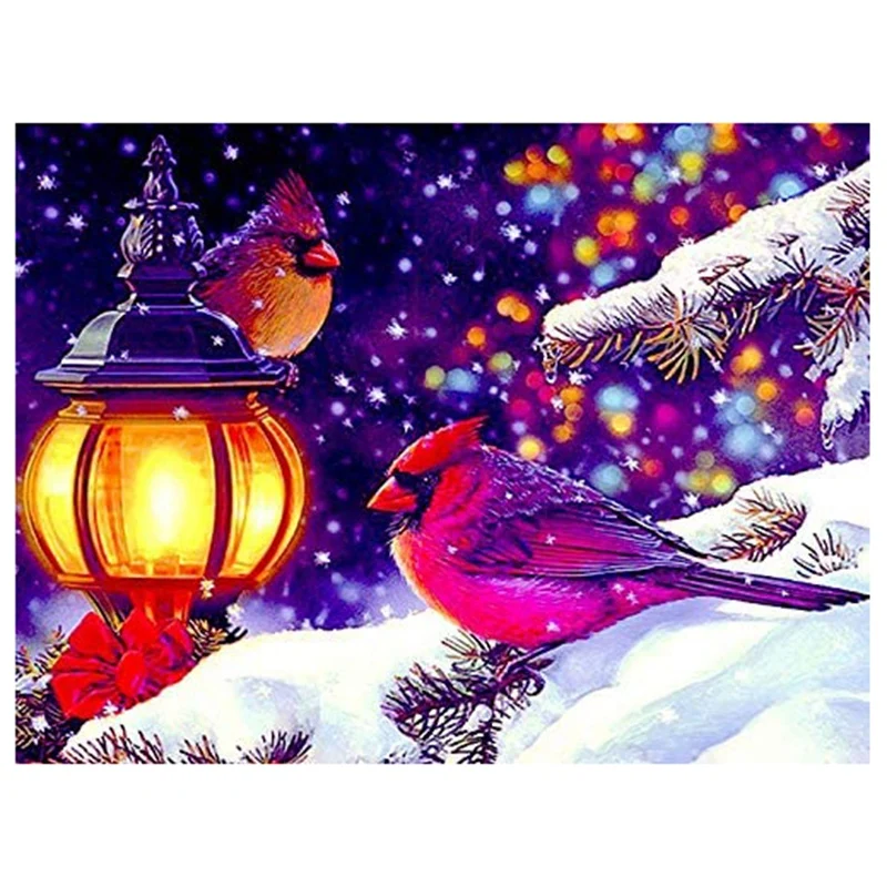 

Алмазная живопись, полный набор алмазов, картина стразы, художественное ремесло, украшение для двери дома (кардиналы)