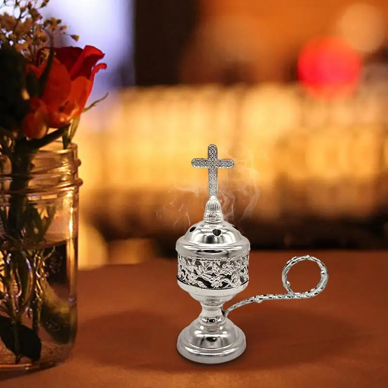 

С катушкой для благовоний, металлический Бронзовый рассеиватель благовоний для церкви, цветной домашний винтажный держатель для благовони...