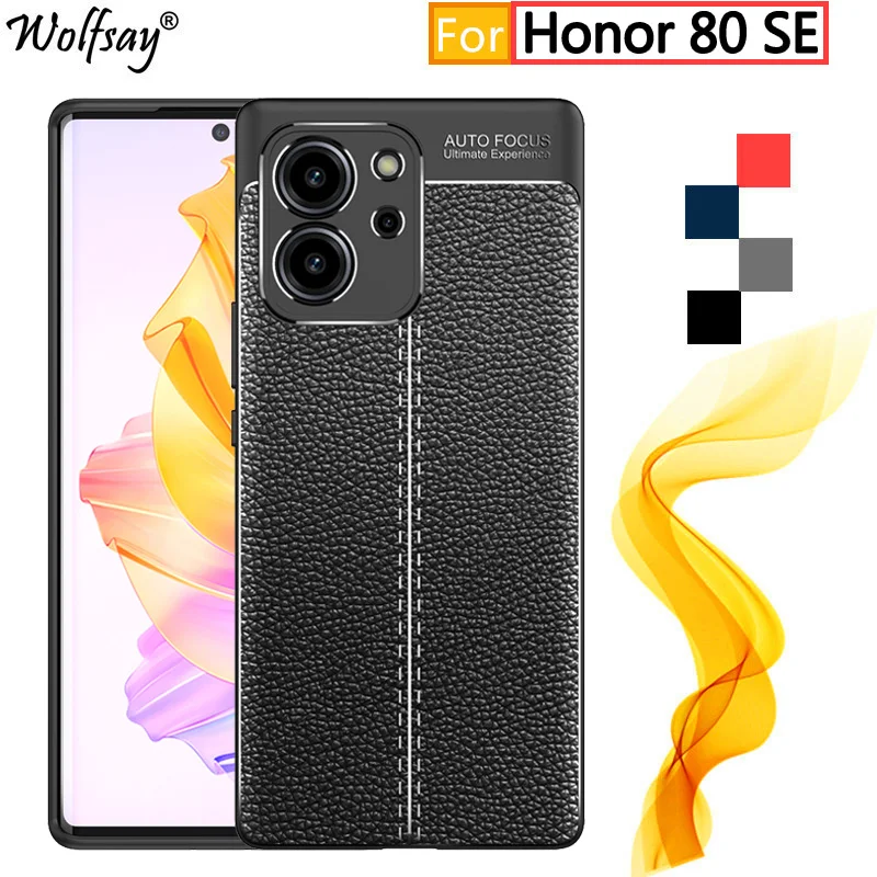 

For Honor 80 SE Case For Honor 80 SE Bumper Anti-knock Housings Soft Leather Silicone Back Case For Honor 80 SE 70 80 Pro Cover