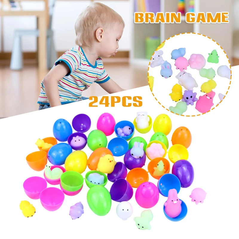 

Colorful Easter Egg Set Simulation Egg with Squeeze Fidget Animal Doll inside Festival Stuffer Gift for Kids Boys Girls JAN88