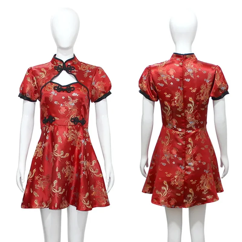 Платье в китайском стиле косплей Qipao женский костюм для косплея праздничная