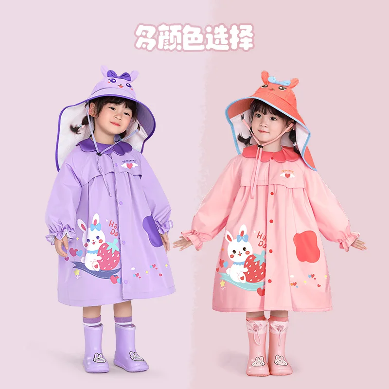 

Kindergarten Use Raincoat Girl Raincoat Dual Baby Girl Girl Student Rain Raincoat Children's And Shine Children's New