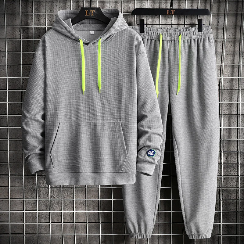 

Piece Tracksuit 2 Grey Track Suits Spring and Autumn Gym Clothes Sports Wear Jogger Suit For Men 2023 Fleece Sweatsuit